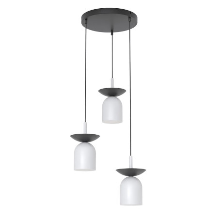 Lampa wisząca retro Ego | Emibig - 3 punkty, szary/czarny