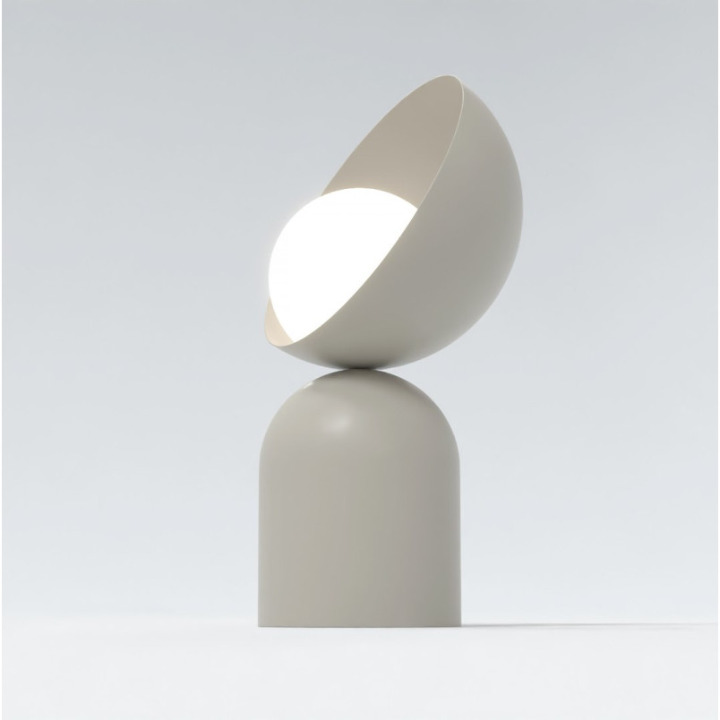 Lampa stołowa Emibig Boto | Design, szkło, biało-beżowa