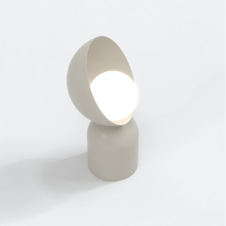 Lampa stołowa Emibig Boto | Design, szkło, biało-beżowa