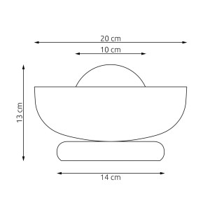 Lampa stołowa Emibig Ozzy: Szklana kula, 20cm, Opal/Mokka