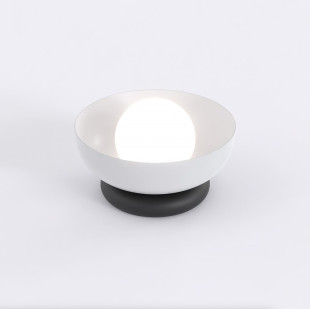 Lampa stołowa Emibig Ozzy: Szklana kula, 20cm, szary i biały