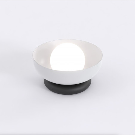 Lampa stołowa Emibig Ozzy: Szklana kula, 20cm, szary i biały