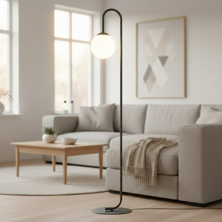 Lampa podłogowa czarna Emibig Flor | Minimalizm i styl
