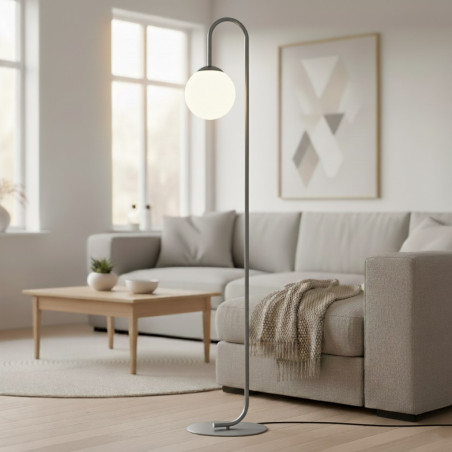 Lampa podłogowa szara Emibig Flor | Design i funkcjonalność