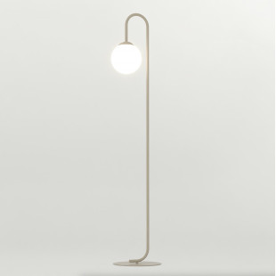 Lampa podłogowa Emibig Flor: Beżowa, szklana kula, 150cm