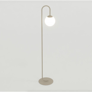 Lampa podłogowa Emibig Flor: Beżowa, szklana kula, 150cm