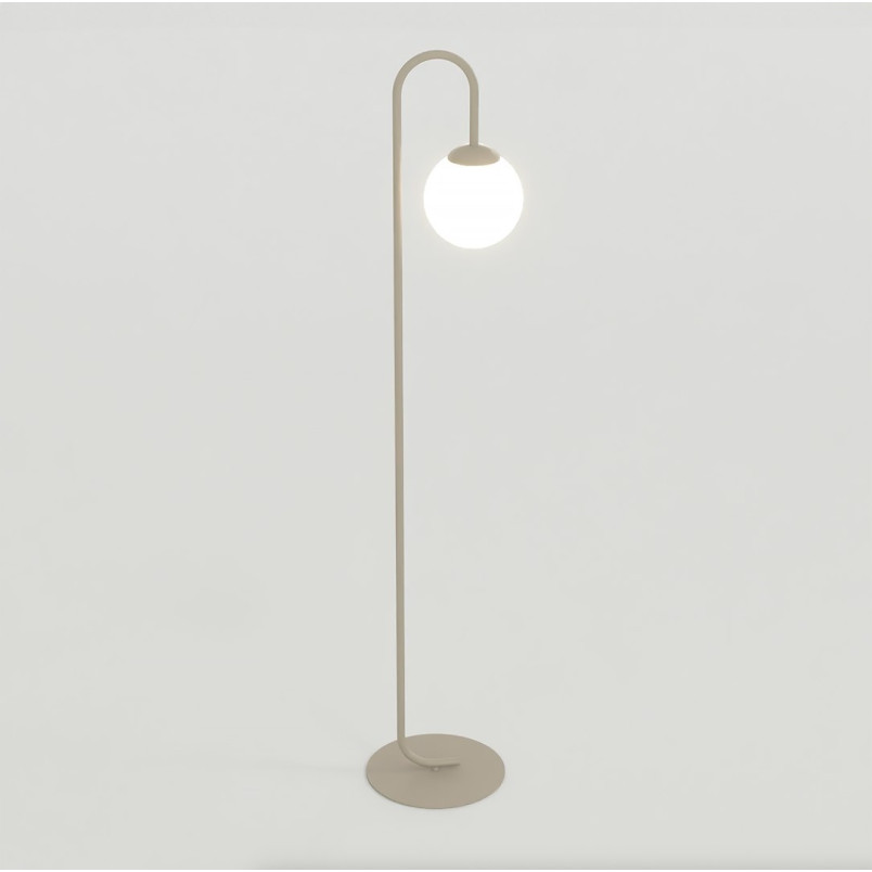 Lampa podłogowa Emibig Flor: Beżowa, szklana kula, 150cm