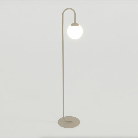 Lampa podłogowa Emibig Flor: Beżowa, szklana kula, 150cm
