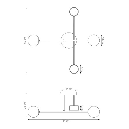 Lampa sufitowa Holon | Emibig | Modern | 4 punkty