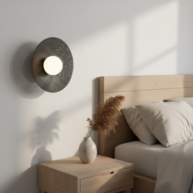 Kinkiet Vibez: Ażurowy design z szklaną kulą | Emibig