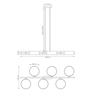 Lampa wisząca Drumz 100cm czarna Emibig | Sklep mebli