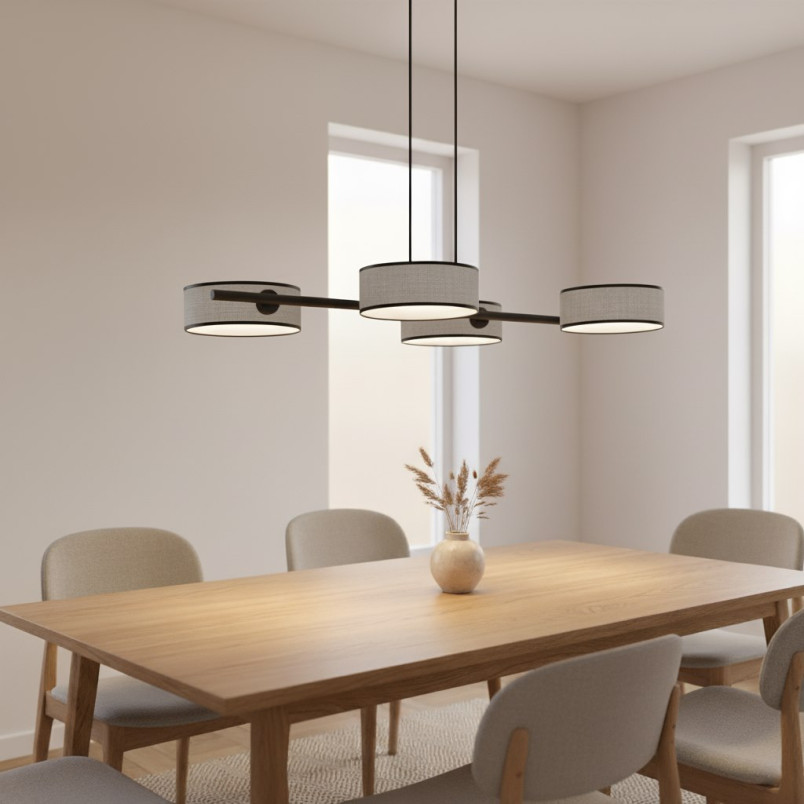 Lampa Drumz szara Emibig | Wisząca 4 punktowa | Sklep mebli