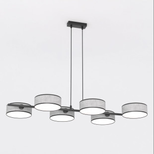 Lampa wisząca Drumz | 6 punktów, 100cm, szara | Emibig