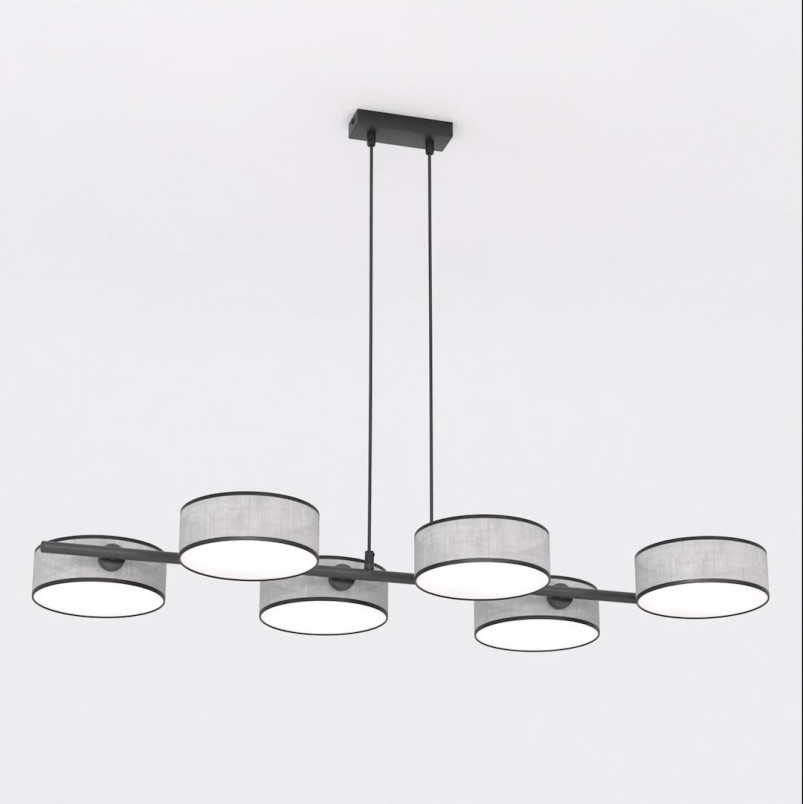 Lampa wisząca Drumz | 6 punktów, 100cm, szara | Emibig