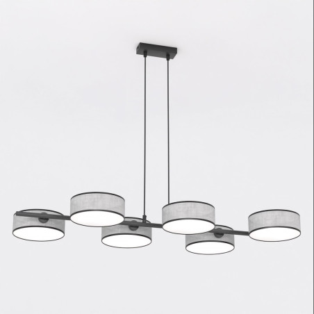 Lampa wisząca Drumz | 6 punktów, 100cm, szara | Emibig