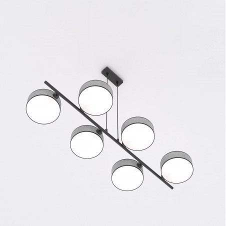 Lampa wisząca Drumz | 6 punktów, 100cm, szara | Emibig