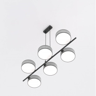 Lampa wisząca Drumz | 6 punktów, 100cm, szara | Emibig