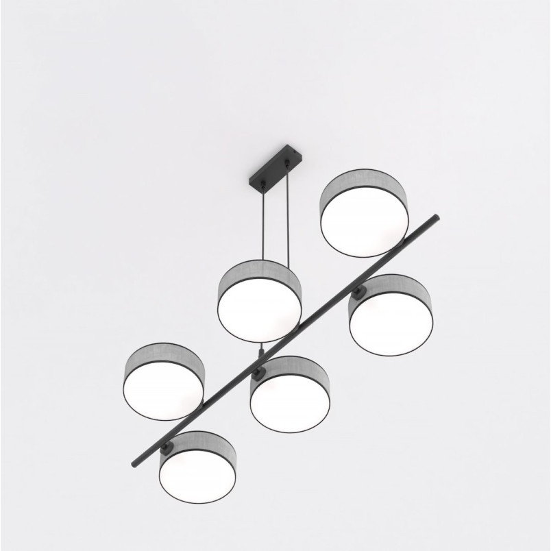 Lampa wisząca Drumz | 6 punktów, 100cm, szara | Emibig