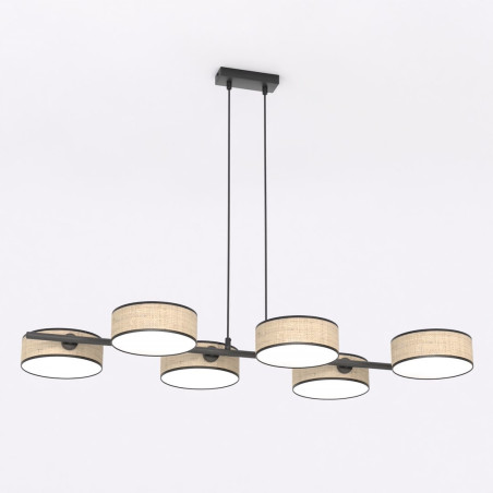 Lampa wisząca Drumz rattan | Emibig - 6 punktów, 100cm