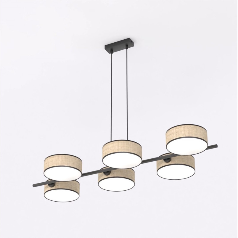 Lampa wisząca Drumz rattan | Emibig - 6 punktów, 100cm