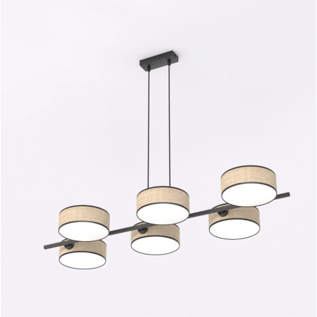Lampa wisząca Drumz rattan | Emibig - 6 punktów, 100cm