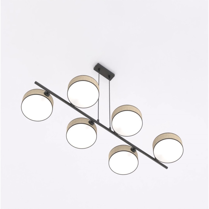 Lampa wisząca Drumz rattan | Emibig - 6 punktów, 100cm