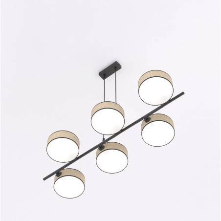 Lampa wisząca Drumz rattan | Emibig - 6 punktów, 100cm