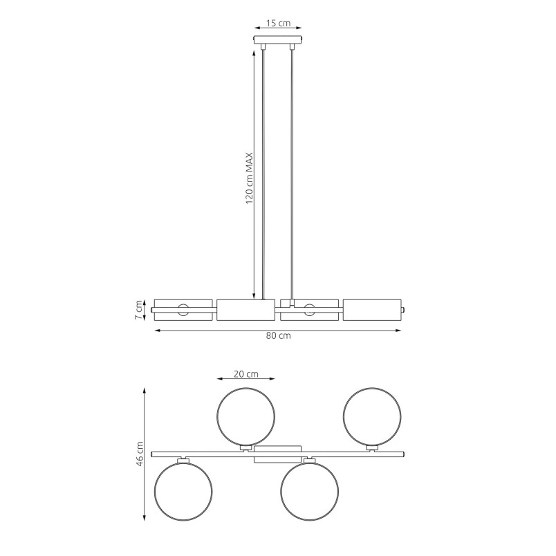 Lampa wisząca Drumz 80cm | Multikolor | Emibig