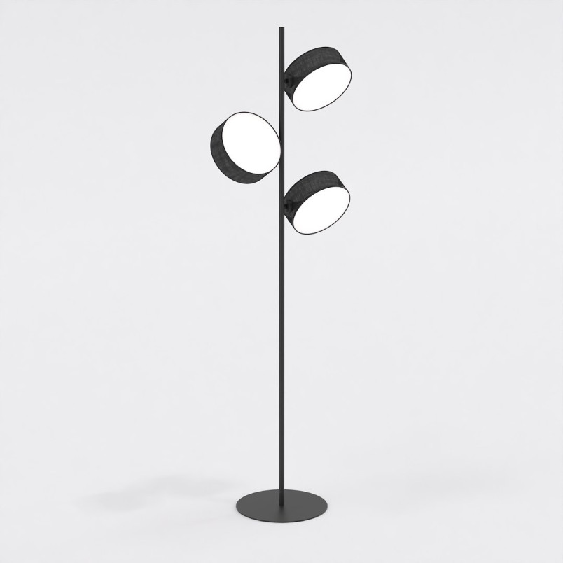 Lampa podłogowa Drumz | 3 punkty, 160cm, Czarna | Emibig