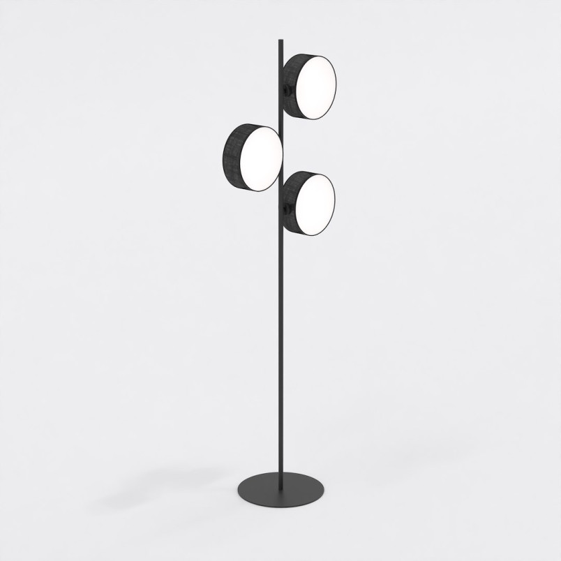 Lampa podłogowa Drumz | 3 punkty, 160cm, Czarna | Emibig