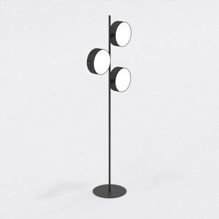 Lampa podłogowa Drumz | 3 punkty, 160cm, Czarna | Emibig