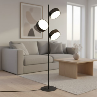 Lampa podłogowa Drumz | 3 punkty, 160cm, Czarna | Emibig