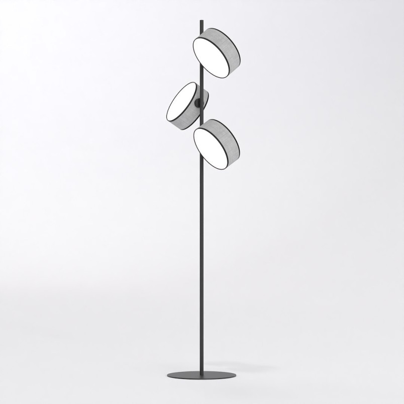 Lampa podłogowa Drumz | 3 punkty, 160cm, szara - Emibig