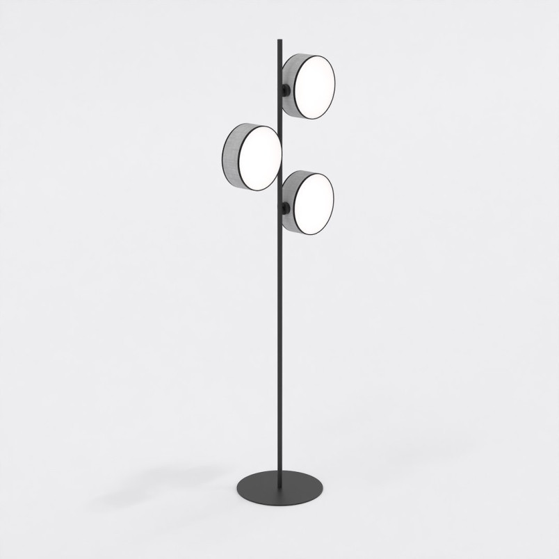 Lampa podłogowa Drumz | 3 punkty, 160cm, szara - Emibig