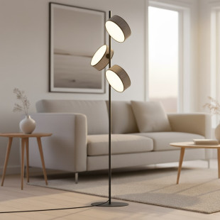 Lampa podłogowa Drumz | 3 punkty, 160cm, szara - Emibig