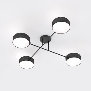 Lampa sufitowa Maga Emibig | Czarna, 4 punkty, 96cm