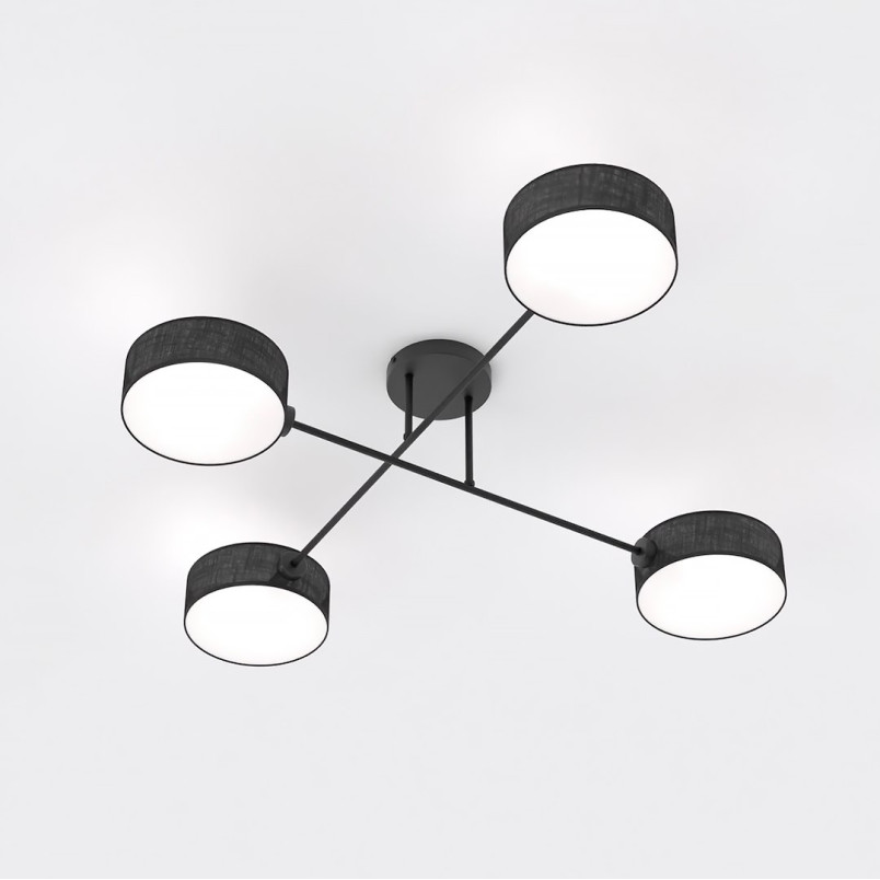 Lampa sufitowa Maga Emibig | Czarna, 4 punkty, 96cm