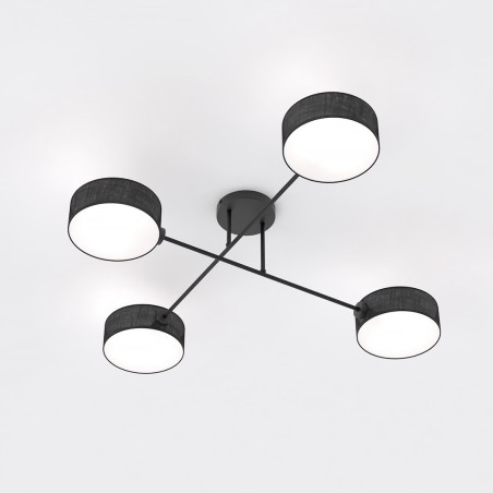 Lampa sufitowa Maga Emibig | Czarna, 4 punkty, 96cm