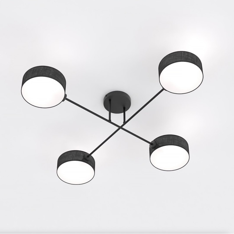 Lampa sufitowa Maga Emibig | Czarna, 4 punkty, 96cm