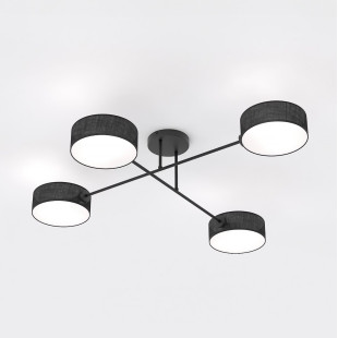 Lampa sufitowa Maga Emibig | Czarna, 4 punkty, 96cm