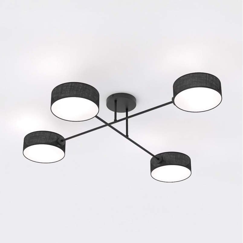 Lampa sufitowa Maga Emibig | Czarna, 4 punkty, 96cm