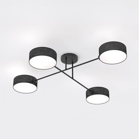 Lampa sufitowa Maga Emibig | Czarna, 4 punkty, 96cm