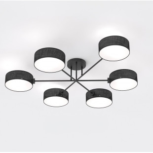 Lampa sufitowa Maga | 6 punktów, czarna | Emibig