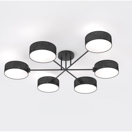 Lampa sufitowa Maga | 6 punktów, czarna | Emibig