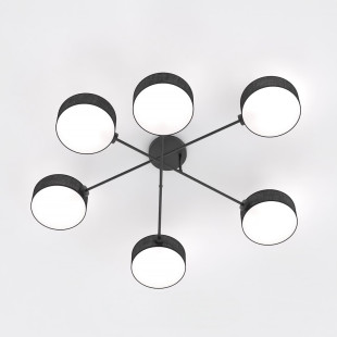 Lampa sufitowa Maga | 6 punktów, czarna | Emibig