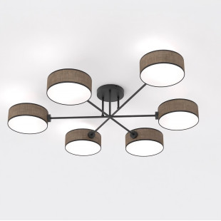 Lampa sufitowa Maga | 6 punktów, brązowa | Emibig