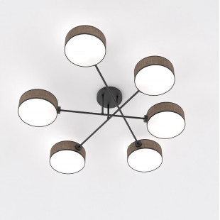 Lampa sufitowa Maga | 6 punktów, brązowa | Emibig