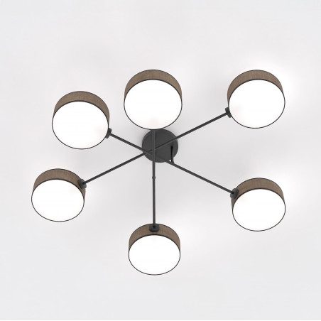 Lampa sufitowa Maga | 6 punktów, brązowa | Emibig