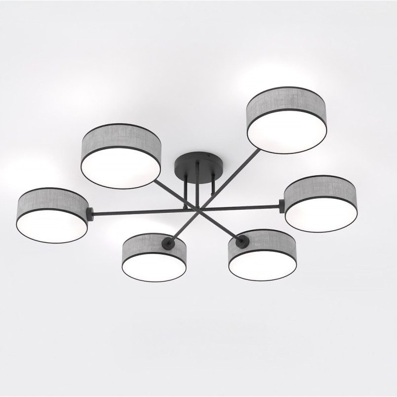 Lampa sufitowa Maga szara | 6 punktów | Emibig