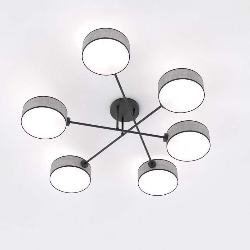 Lampa sufitowa Maga szara | 6 punktów | Emibig